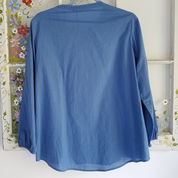 NWT Massimo Dutti Boho Long Sleeve Shirt Embroidered Tassel Size XS 100%cotton - Picture 2 of 8